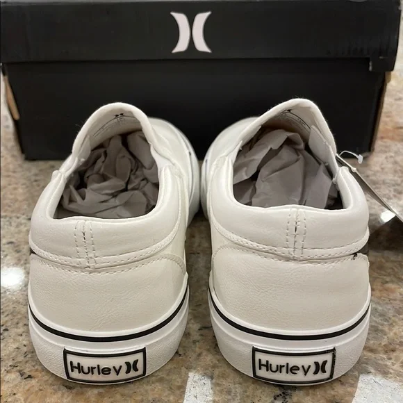 NWT Hurley Kenji White Slip-On Shoes Size 1 Kids Sneakers